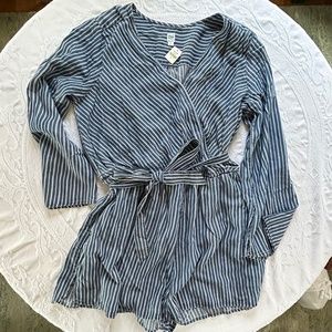 Blue and white striped Gap romper